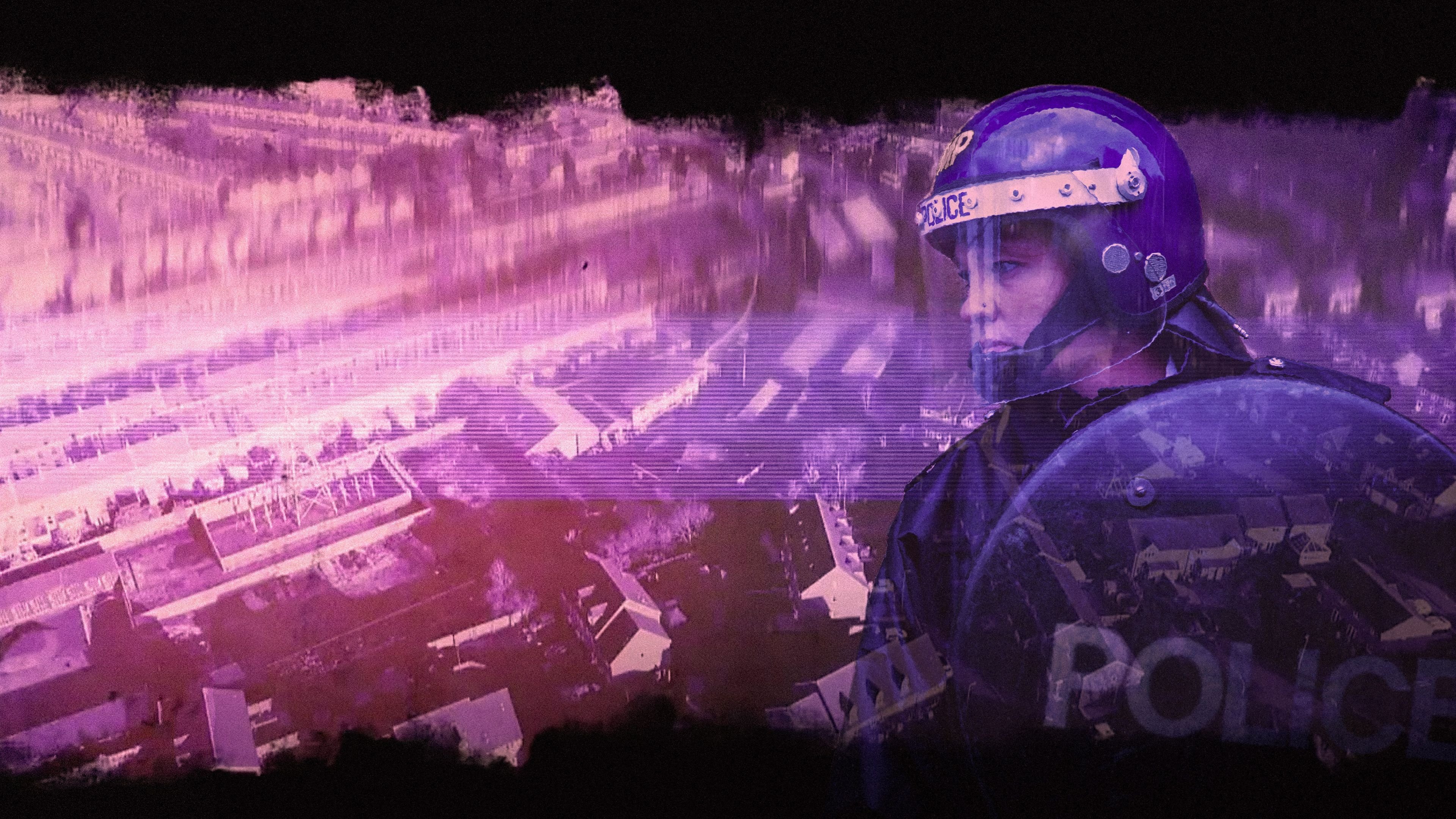 Backdrop for Police Raid: Minute by Minute