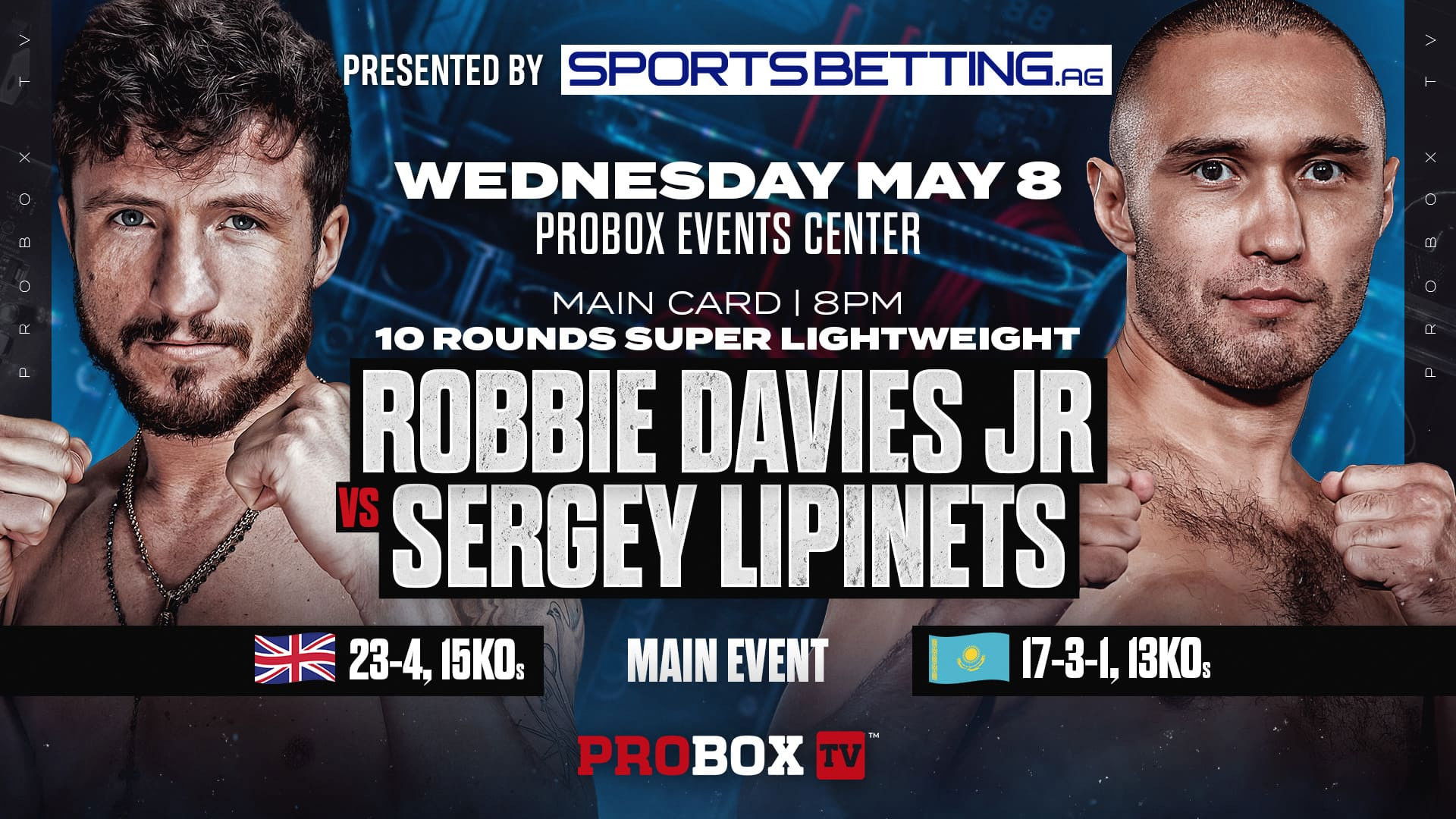 Backdrop for Robbie Davies Jr vs. Sergey Lipinets