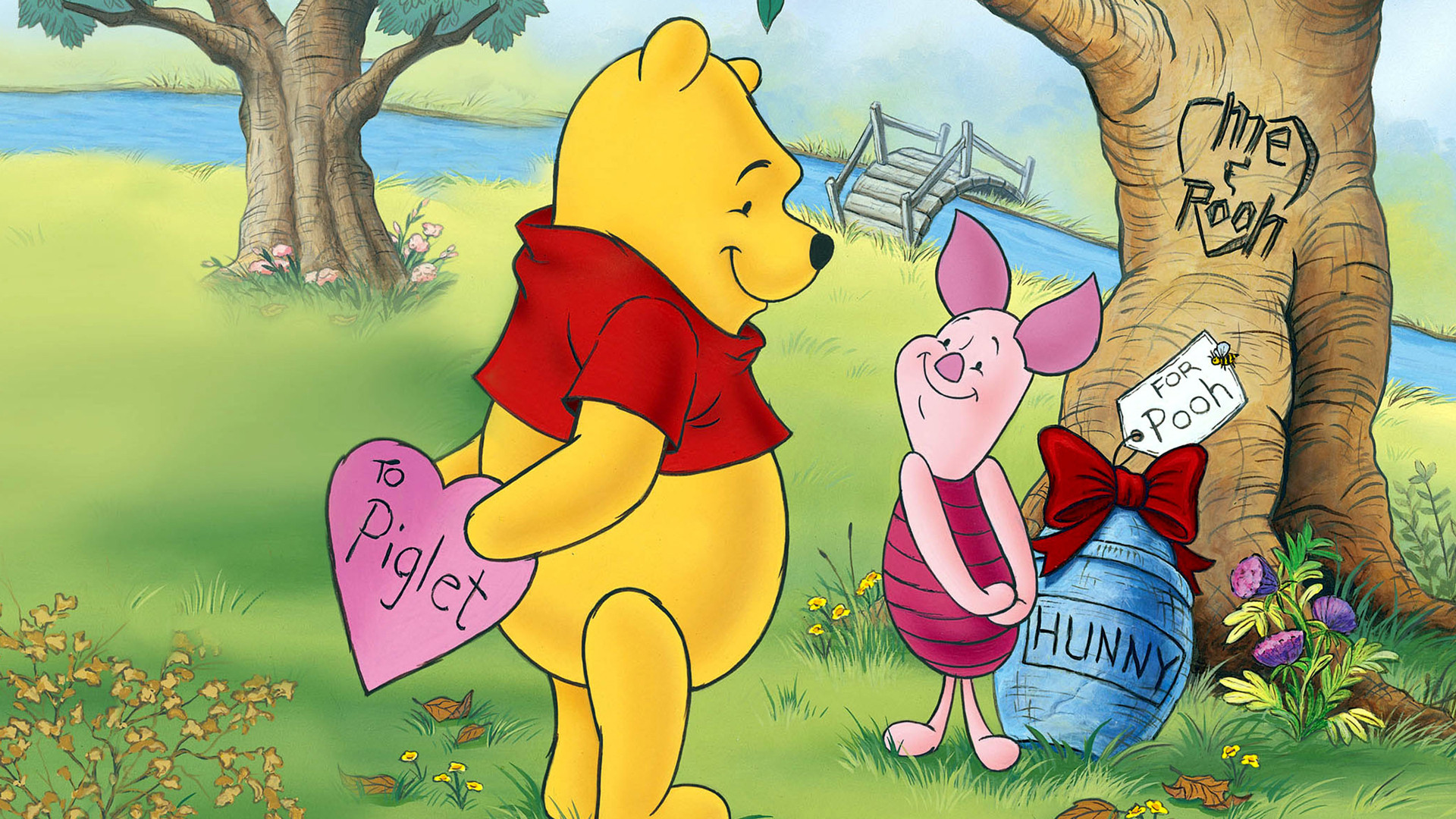 Backdrop for Winnie the Pooh: A Valentine for You
