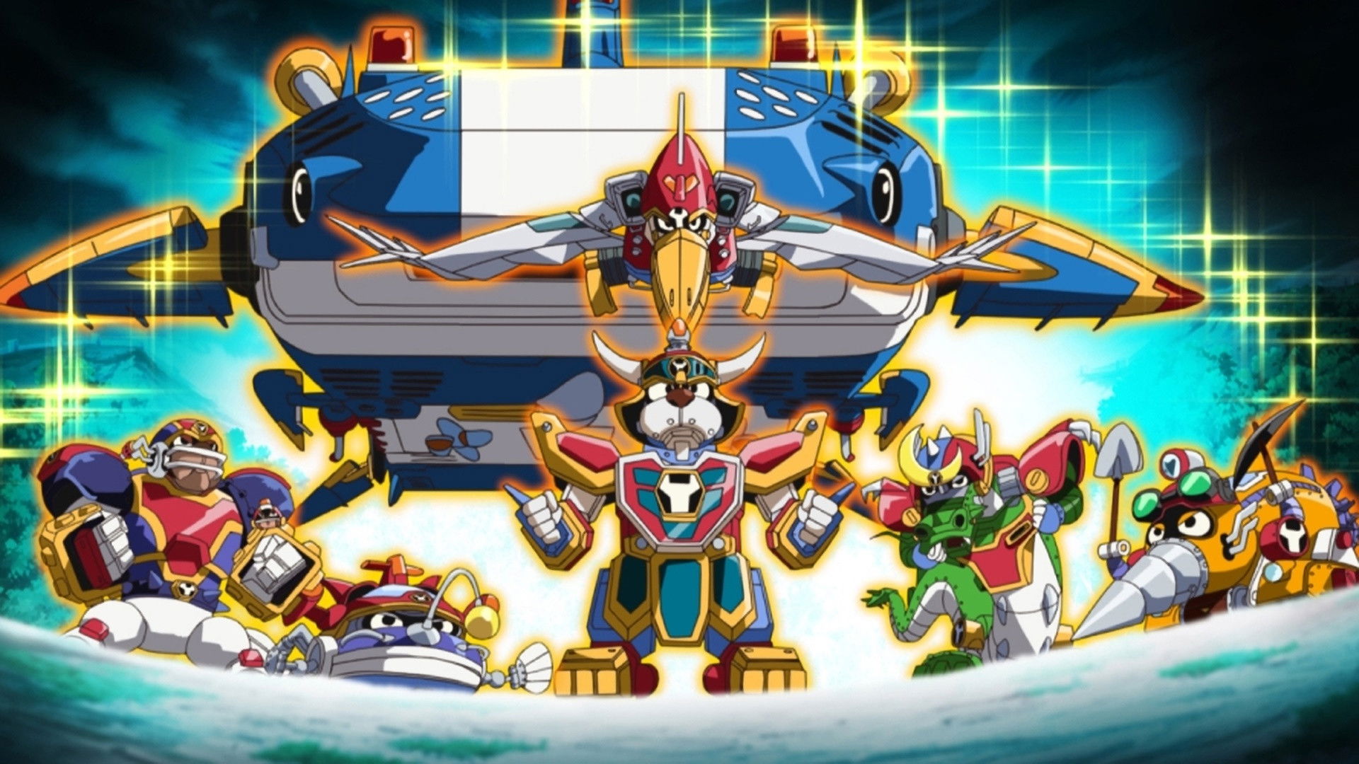 Backdrop for Yatterman: All New YatterMechas Assembled! Great Decisive Battle in the Toy Kingdom!
