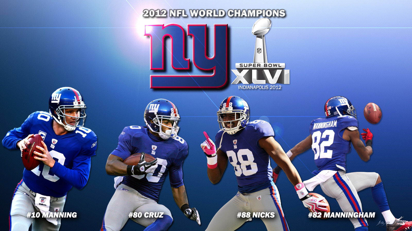 Backdrop for Super Bowl XLVI Champions: New York Giant‪s