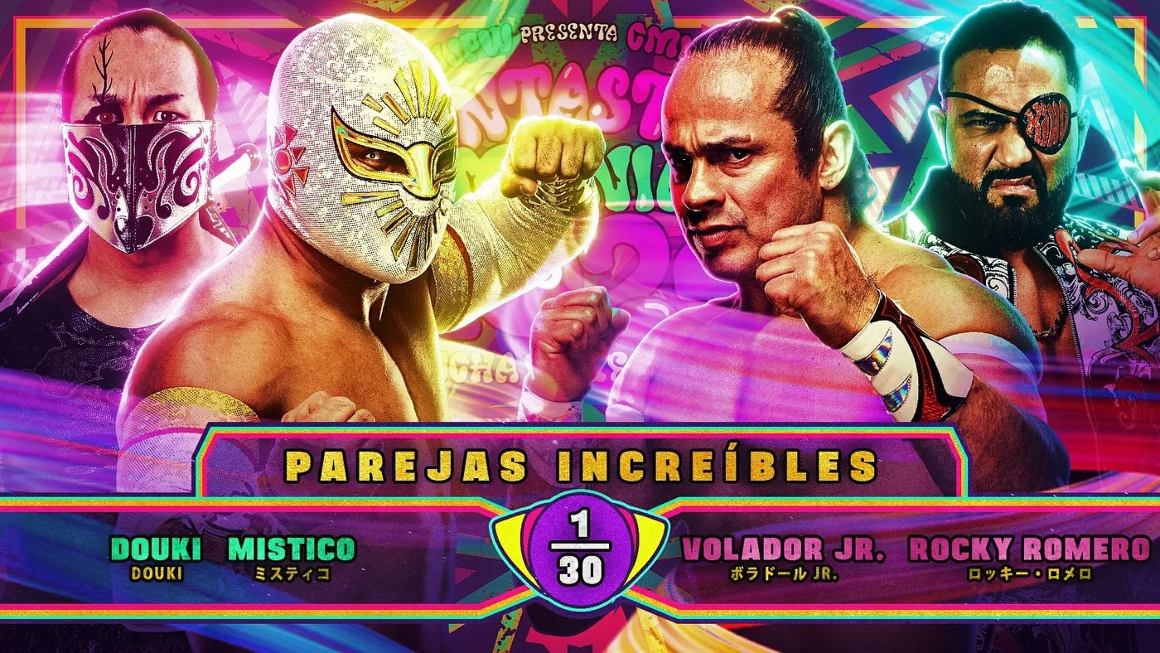 Backdrop for NJPW Presents CMLL Fantastica Mania 2024 - Lucha Libre USA