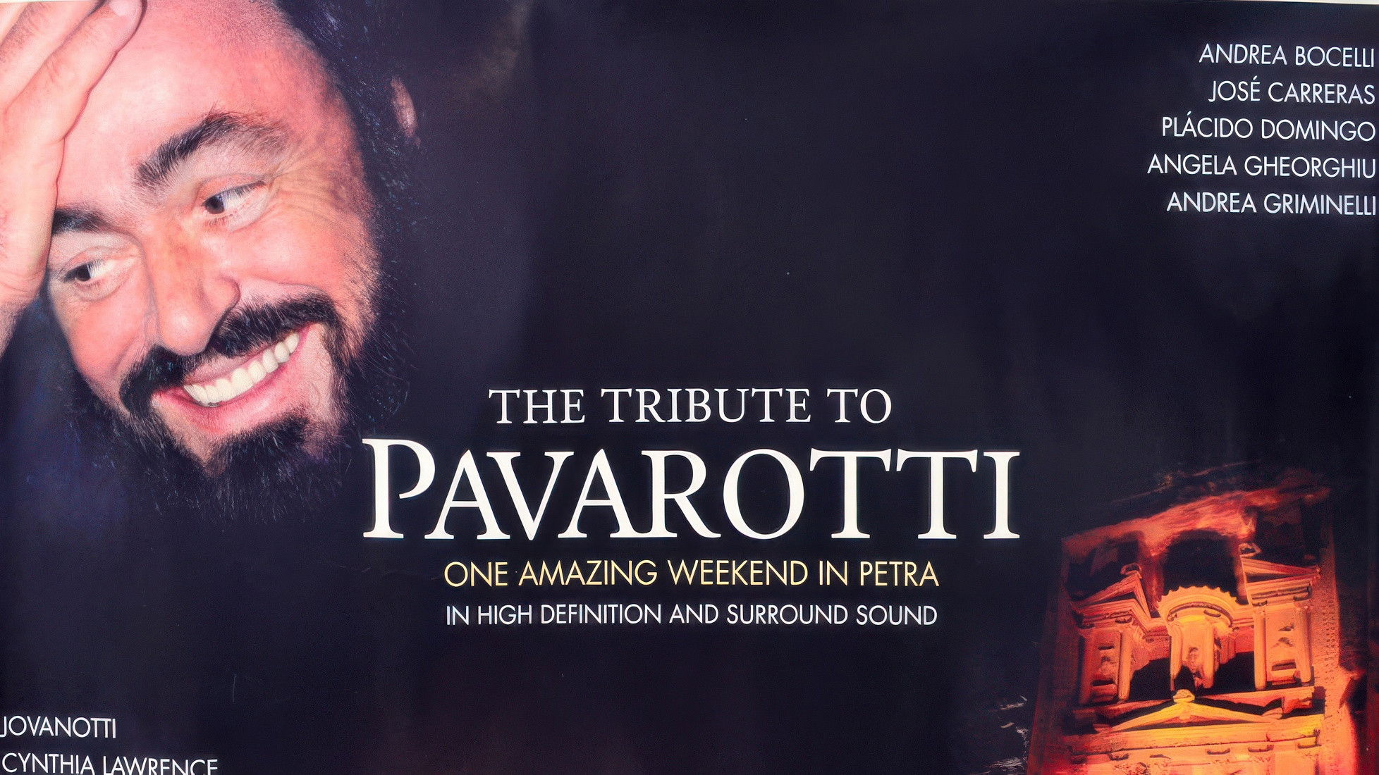 Backdrop for The Tribute to Pavarotti One Amazing Weekend in Petra