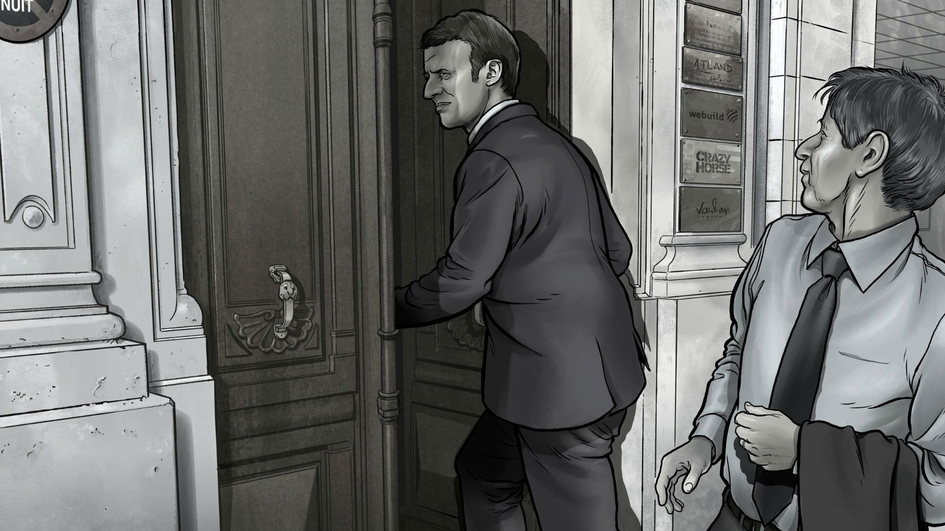 Backdrop for Emmanuel, un homme d'affaire à l'Élysée