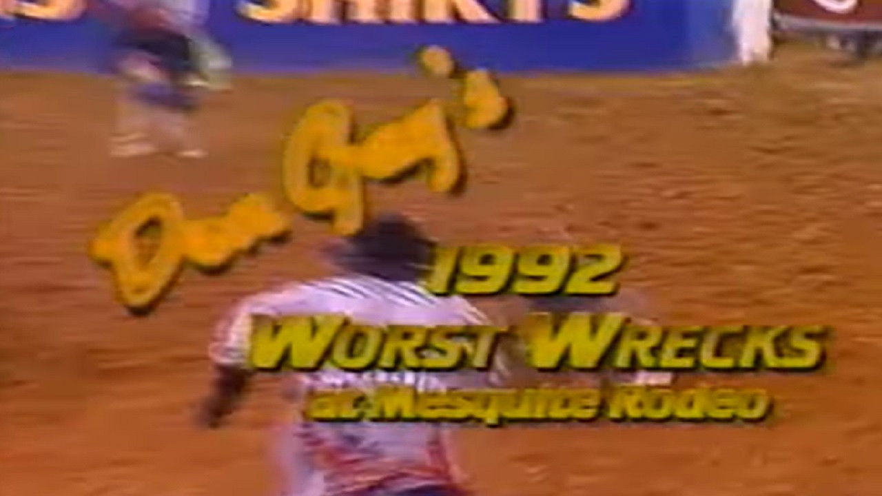 Backdrop for Don Gay's Worst Wrecks at Mesquite Rodeo 1992