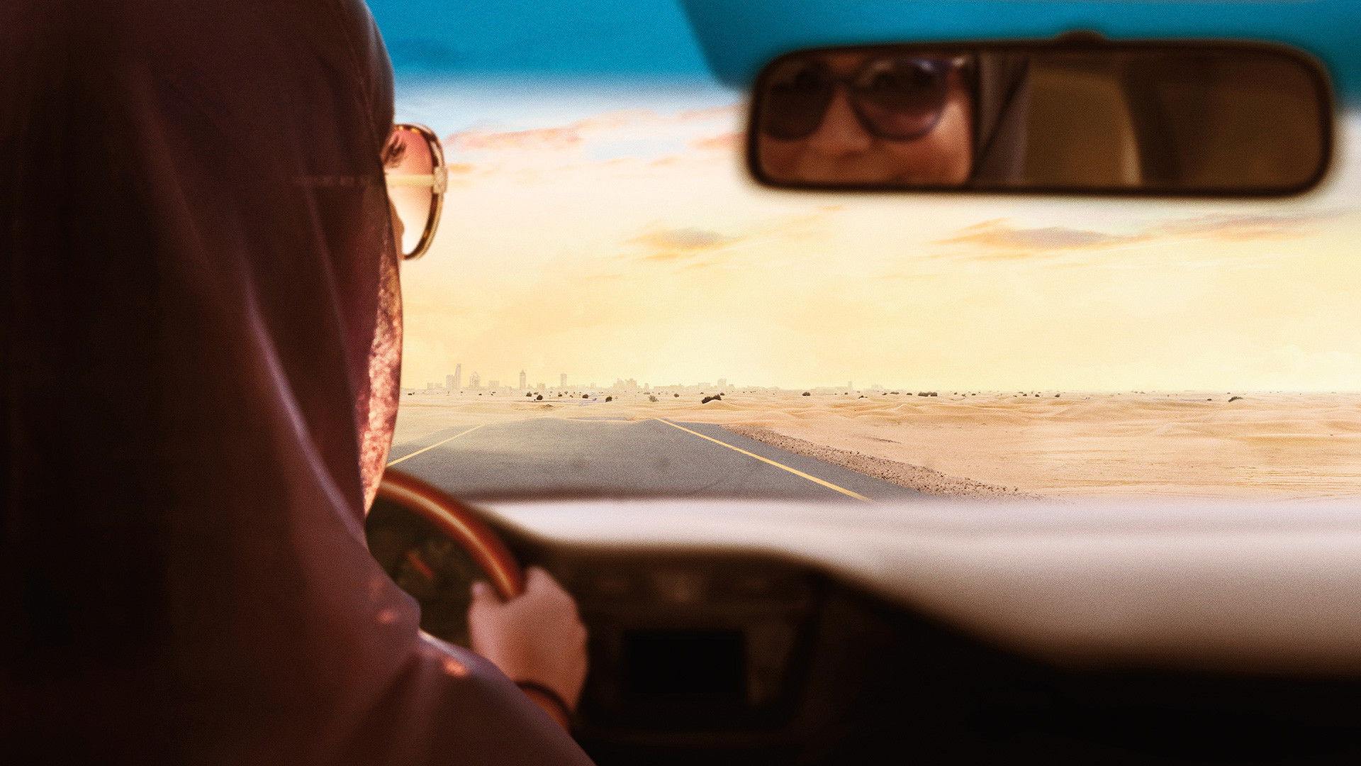 Backdrop for Saudi Women's Driving School