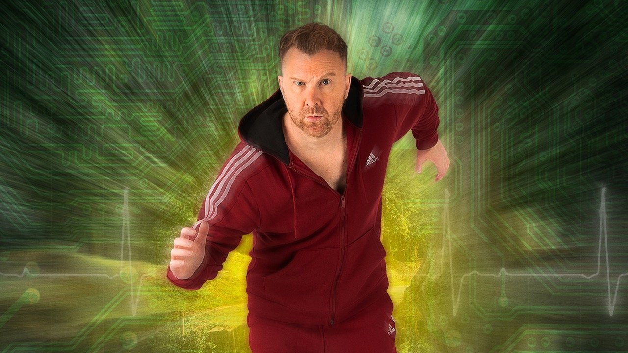 Backdrop for Jason Byrne is... The Ironic Bionic Man