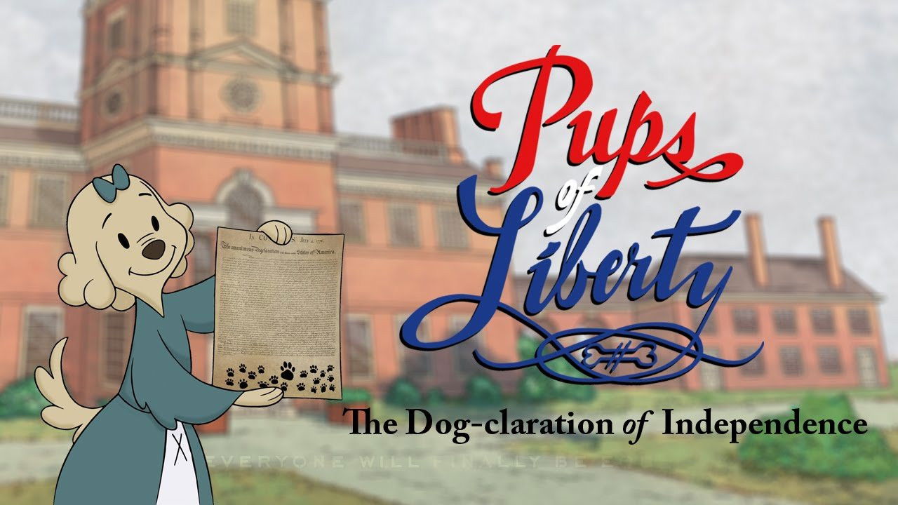 Backdrop for Pups of Liberty: The Dog-claration of Independence