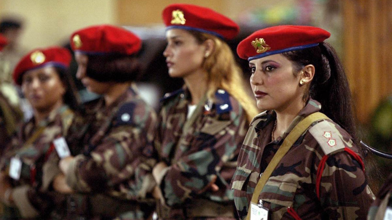 Backdrop for Shadows of a Leader: Qaddafi's Female Bodyguards