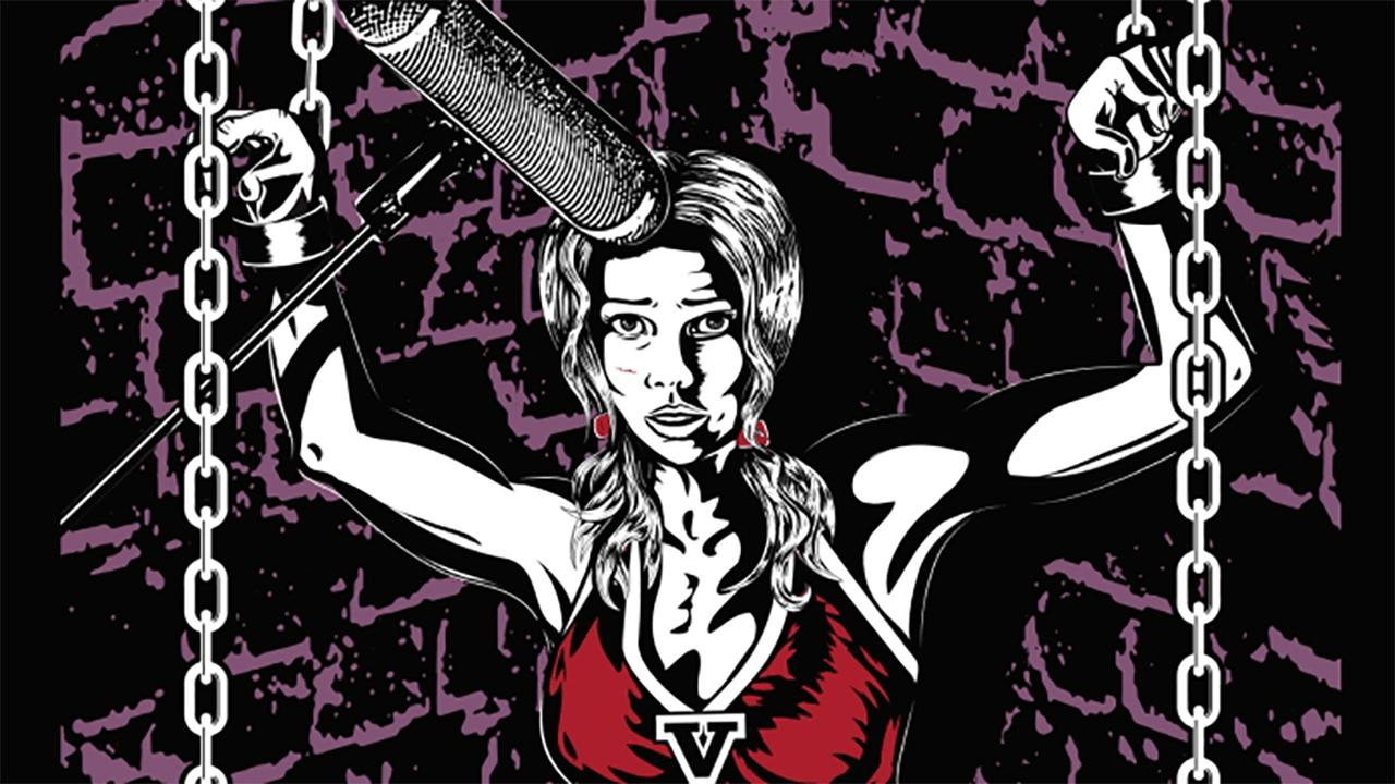 Backdrop for Virgin Cheerleaders in Chains