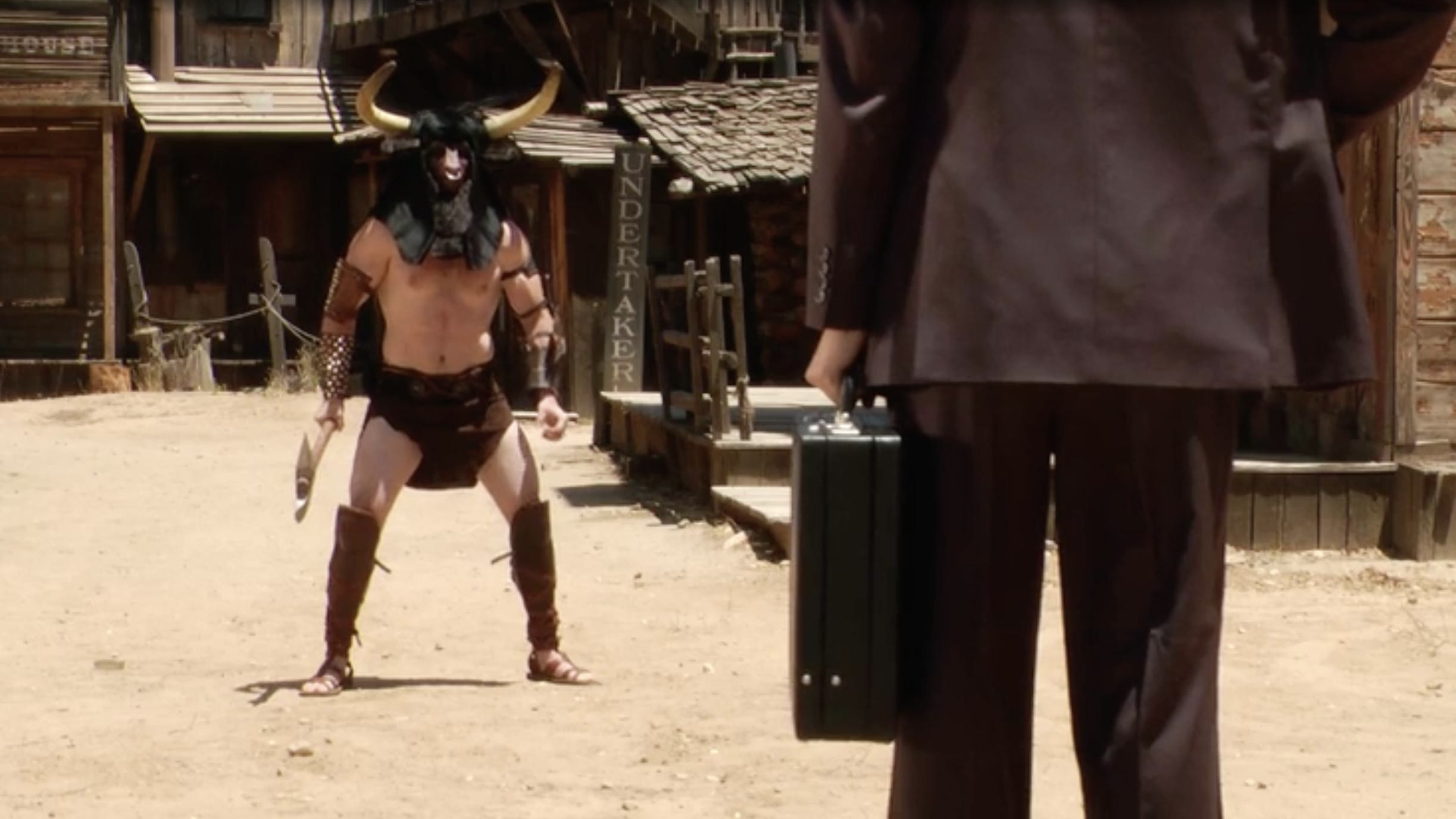 Backdrop for Minotaur Vs. Lawyer Duel