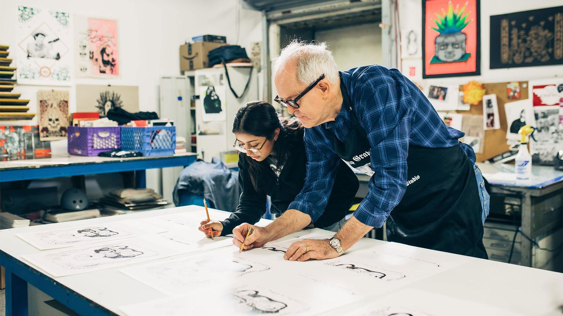 Backdrop for Art Happens Here with John Lithgow