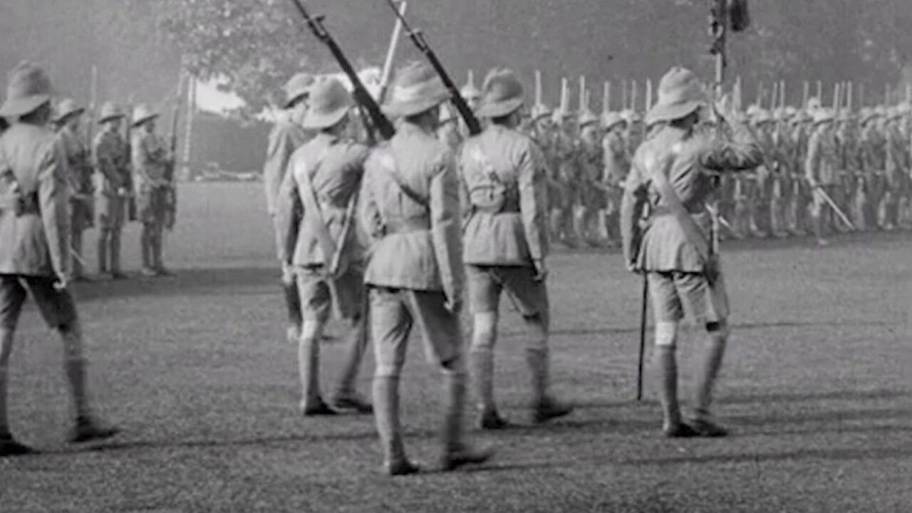 Backdrop for 5th Calcutta Battalion: Presentation of Colours by H.E. The Viceroy