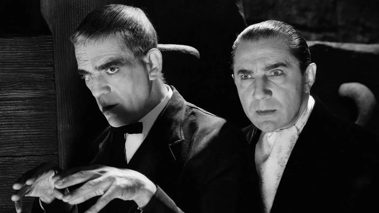 Backdrop for A Good Game: Karloff and Lugosi at Universal
