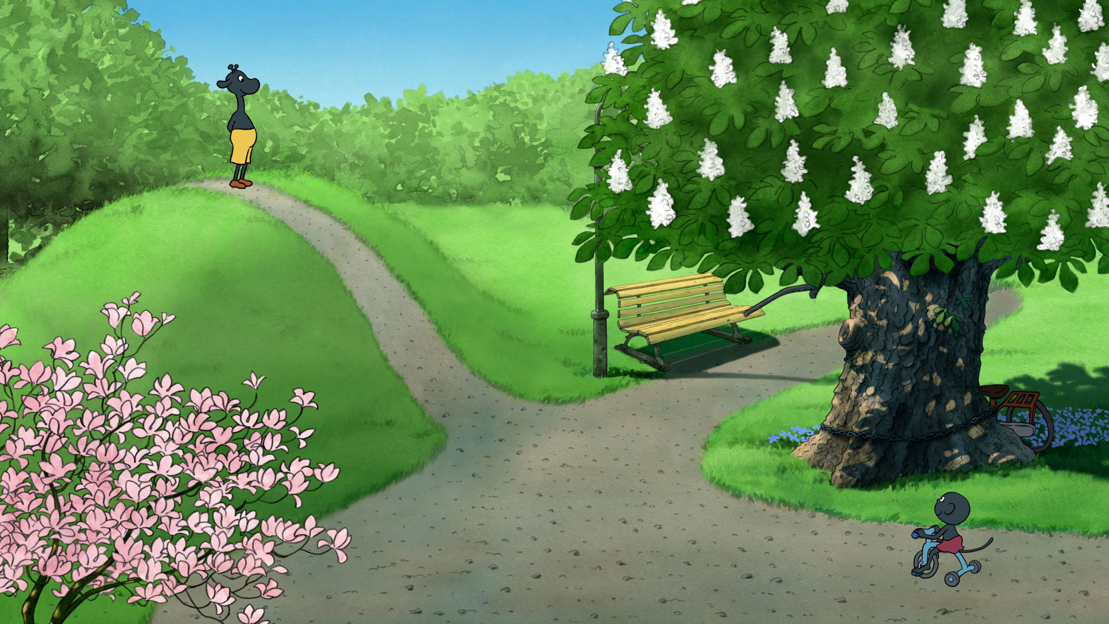 Backdrop for Giraffens cykel