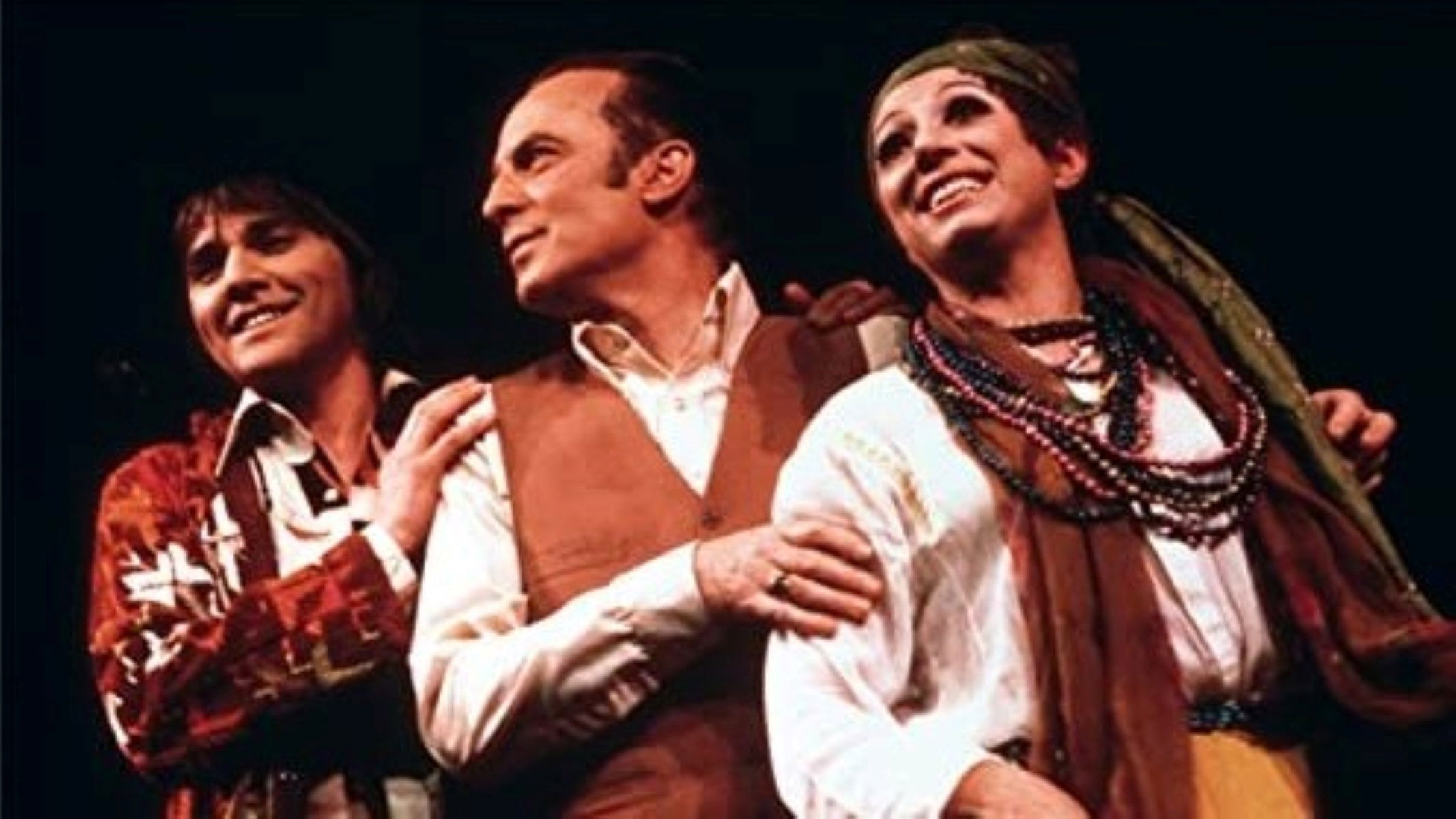 Backdrop for Wim Sonneveld with Willem Nijholt and Corrie van Gorp