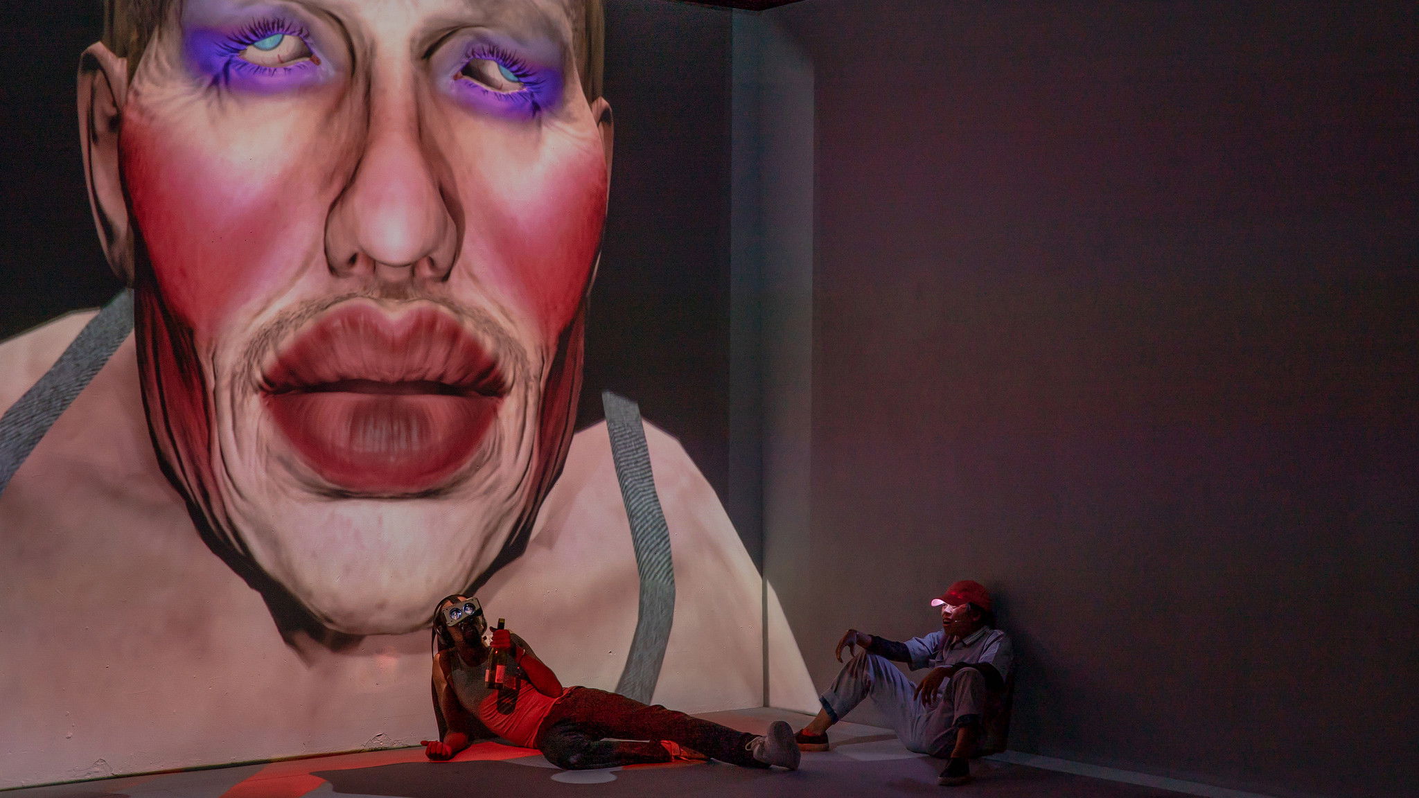 Backdrop for Two Black Lights and One Red