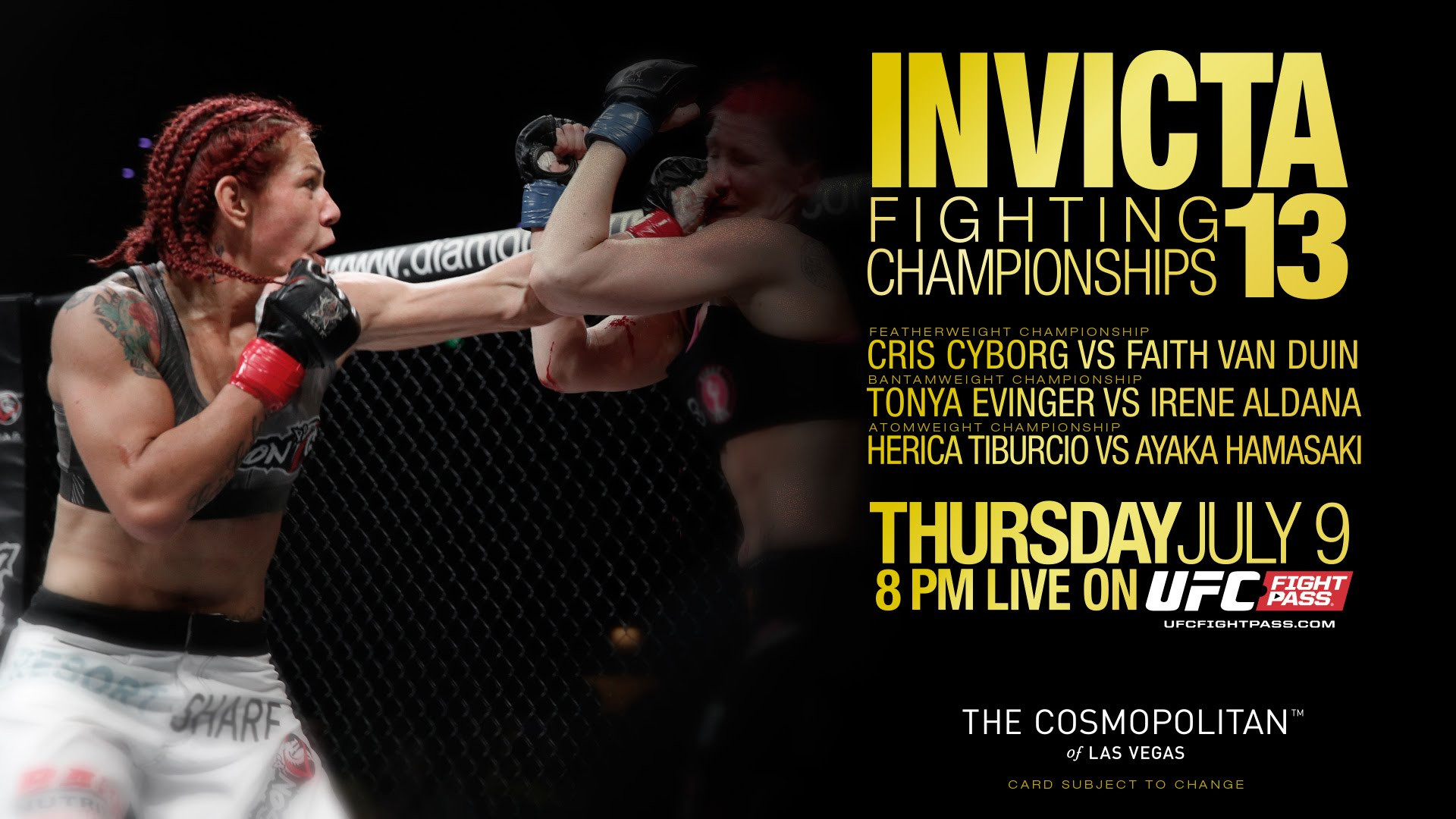 Backdrop for Invicta FC 13: Cyborg vs. Van Duin