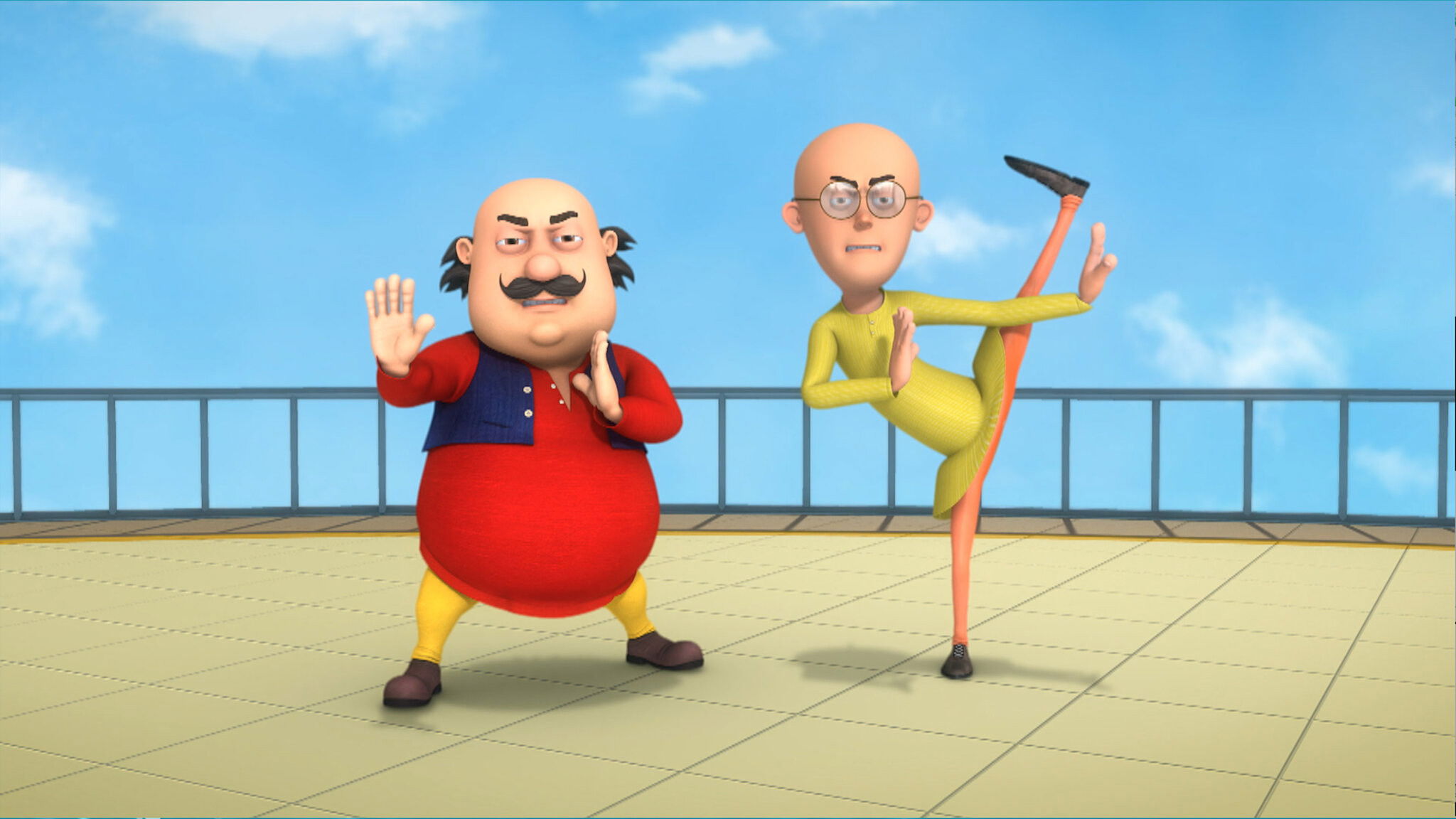Backdrop for Motu Patlu Kung Fu Kings 4 The Challenge of Kung Fu Brothers