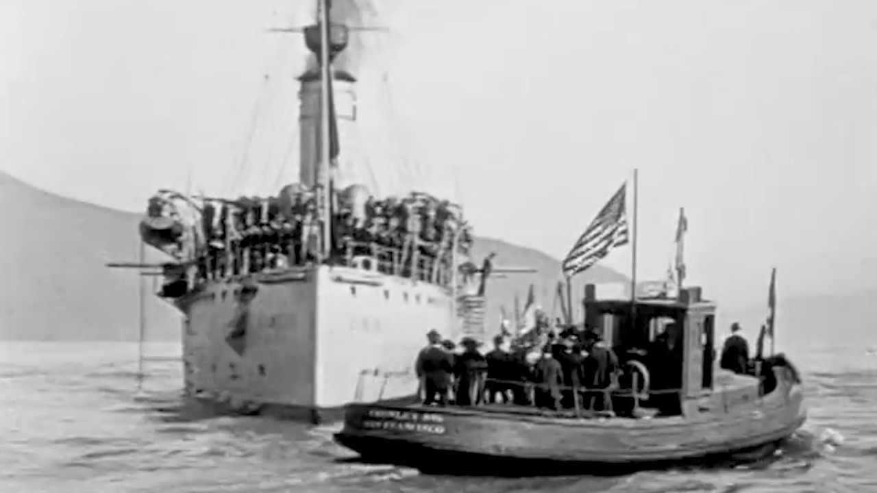 Backdrop for The Italian Warship Libia