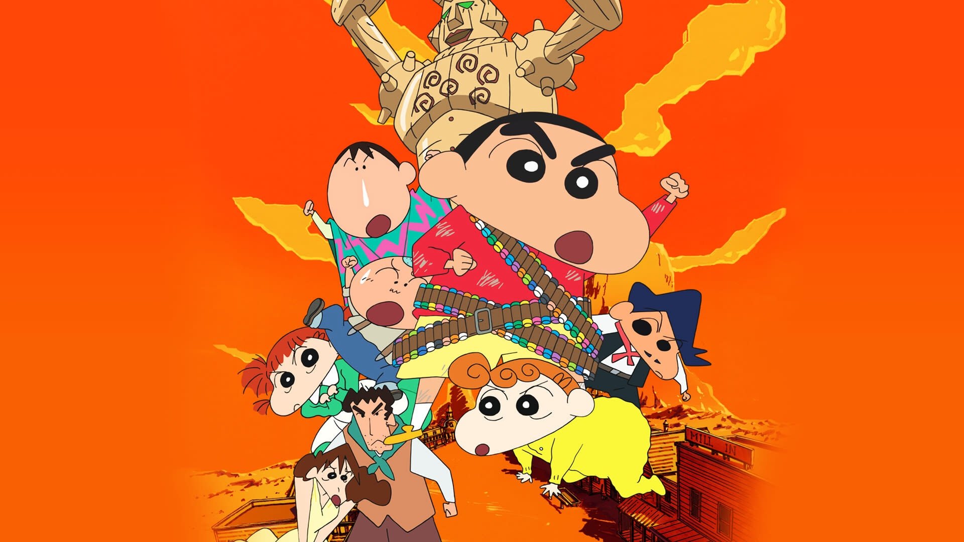 Backdrop for Crayon Shin-chan: Invoke a Storm! The Kasukabe Boys of the Evening Sun