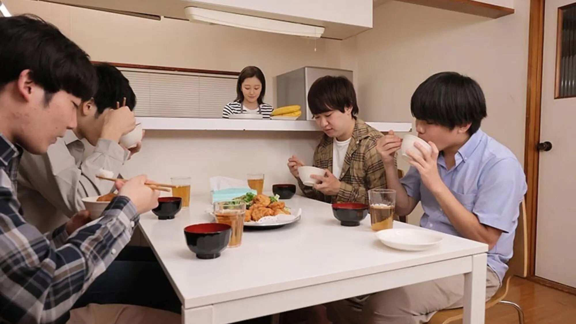 Backdrop for The Tomboyish Dorm Mother of an Engineering University Gets Her Nipples Teased Daily as a Practice Dummy for Students’ Hands-On Exams – Her Constant Development Leads to Enlarged, Grown Nipples – Hikari Aozora