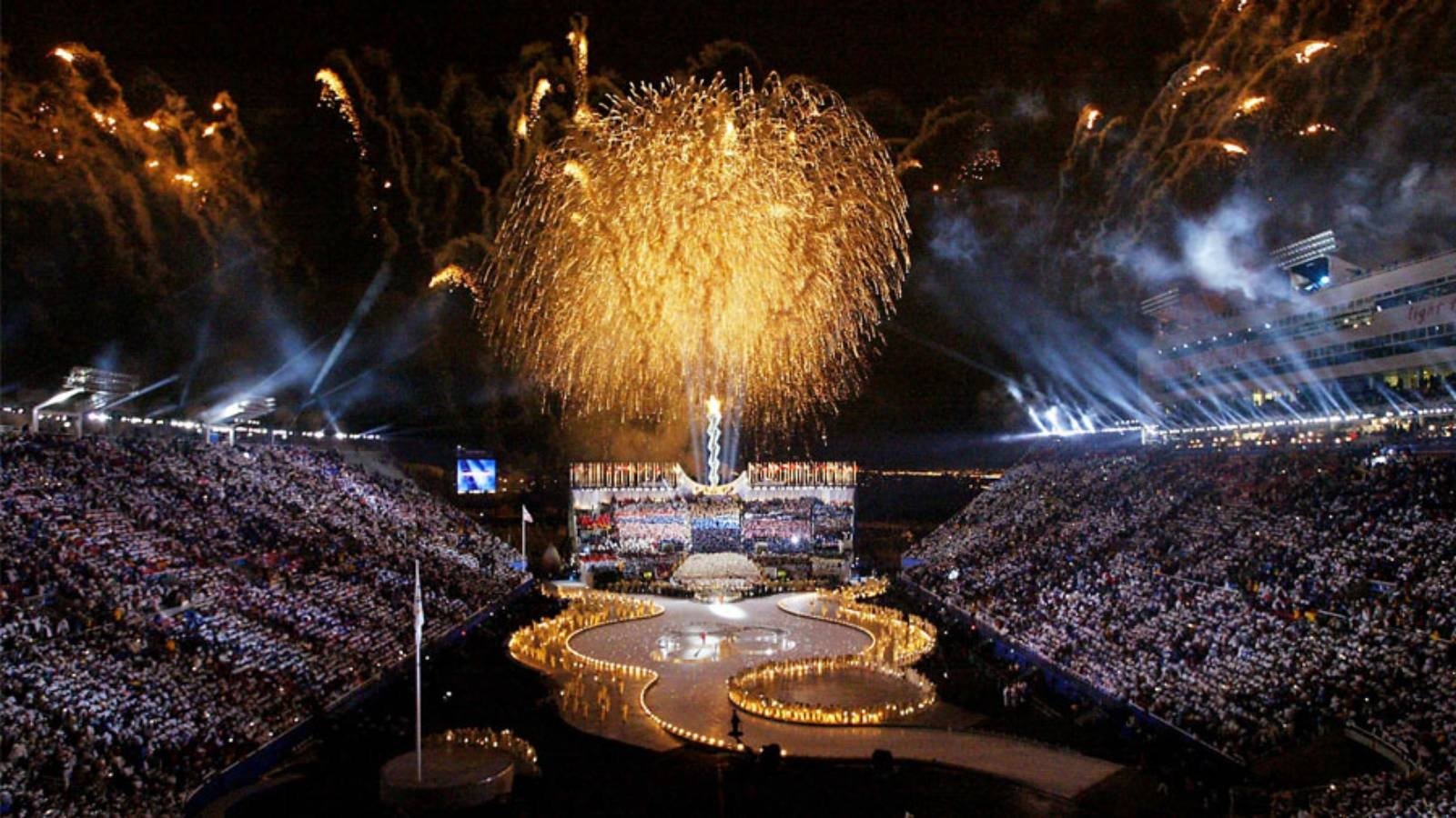 Backdrop for Salt Lake City 2002 Olympic Opening Ceremony: Light the Fire Within