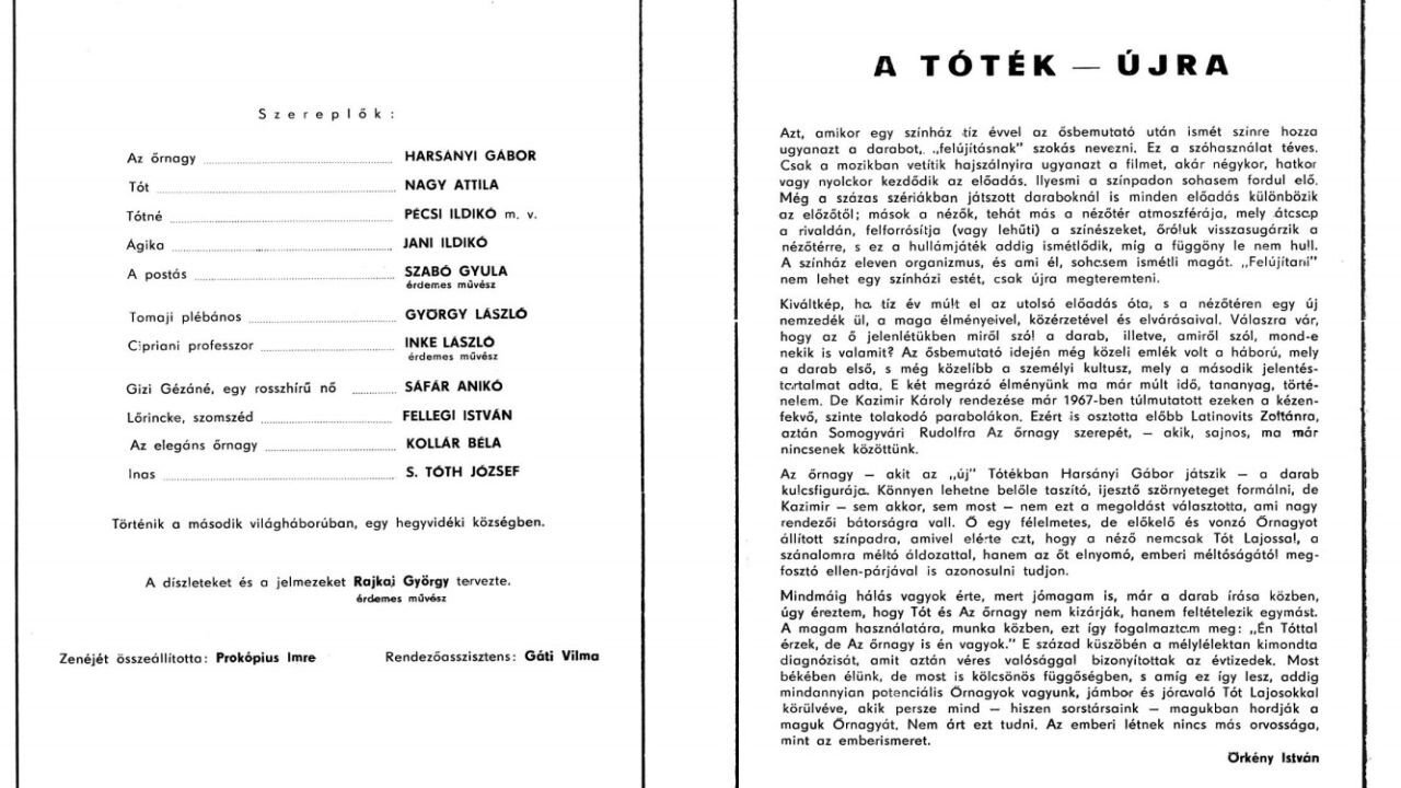 Backdrop for Örkény István: Tóték