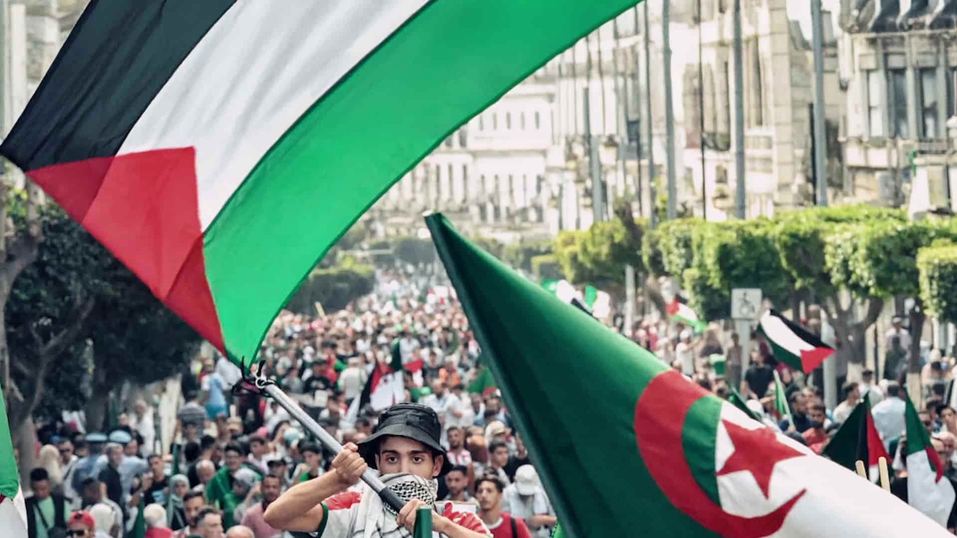 Backdrop for Two Lives for Algeria and All the Wretched of the Earth