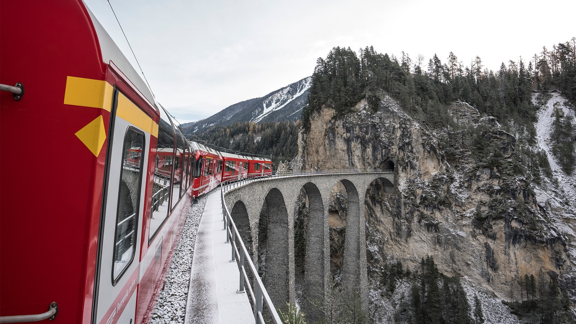 Backdrop for Alpine Train at Christmas