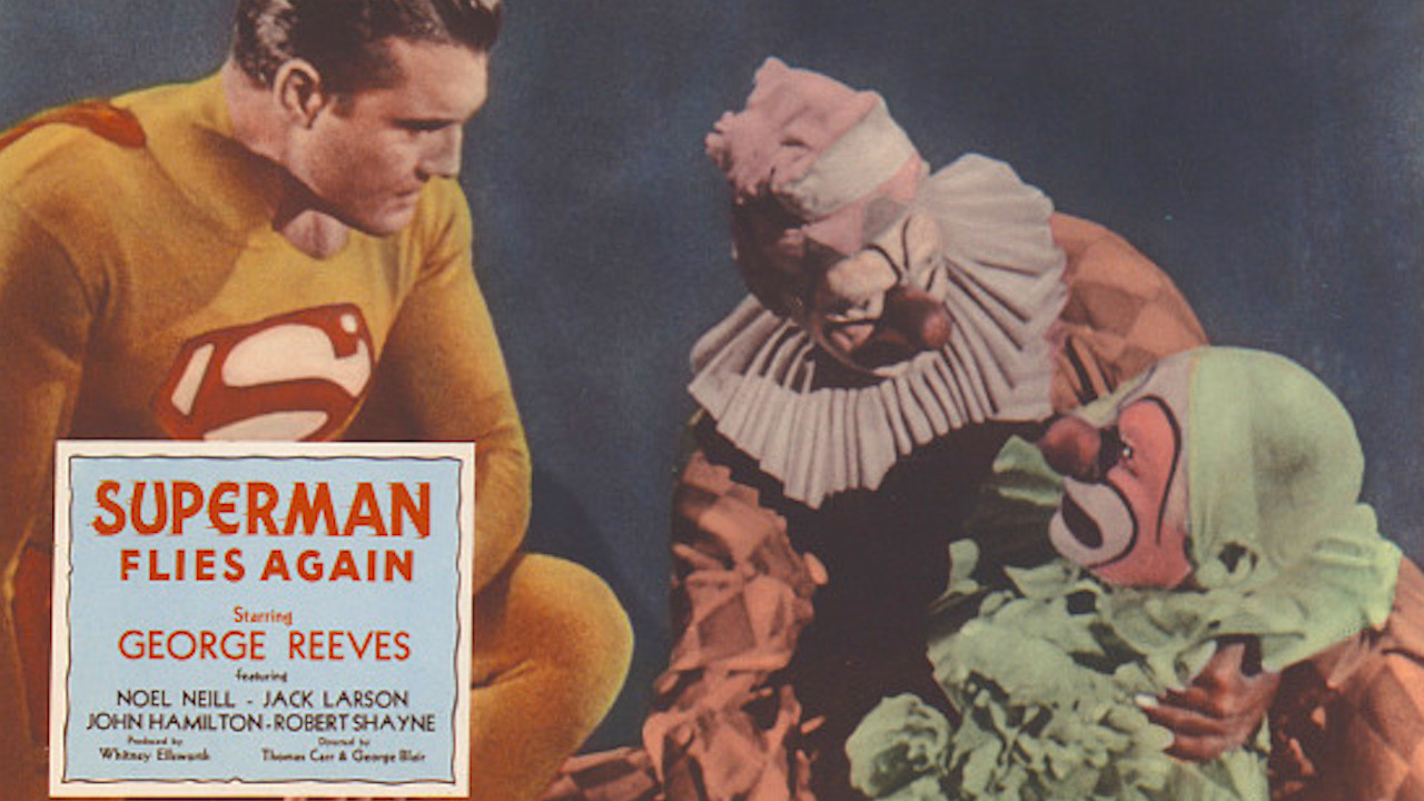 Backdrop for Superman Flies Again