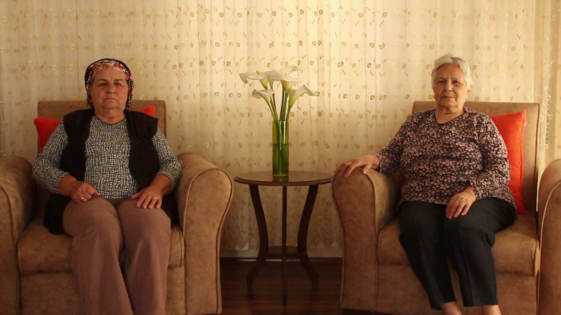Backdrop for Men Counting Their Beads