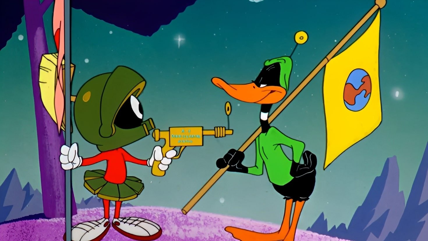Backdrop for Duck Dodgers in the 24½th Century