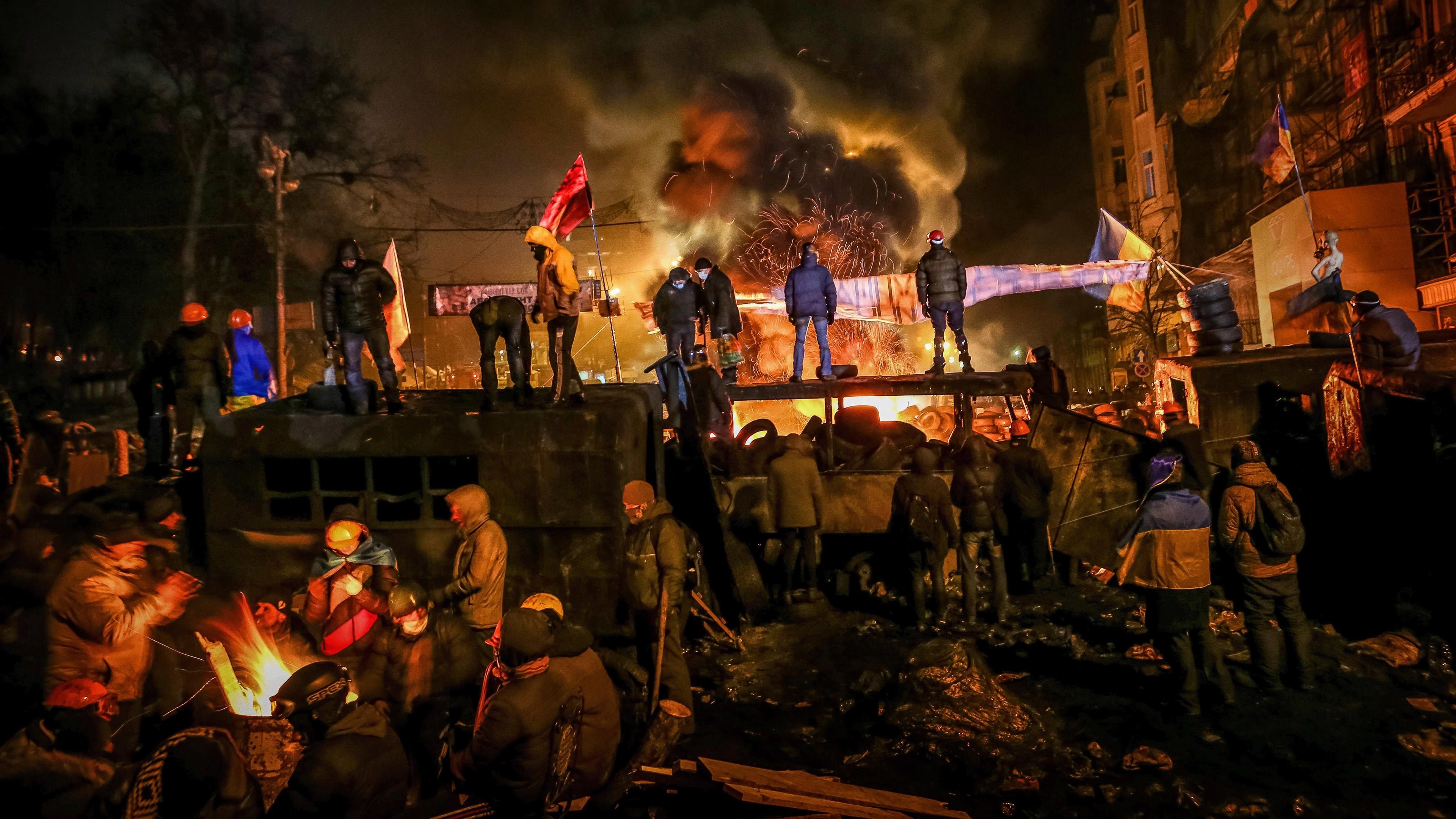 Backdrop for Winter on Fire: Ukraine's Fight for Freedom