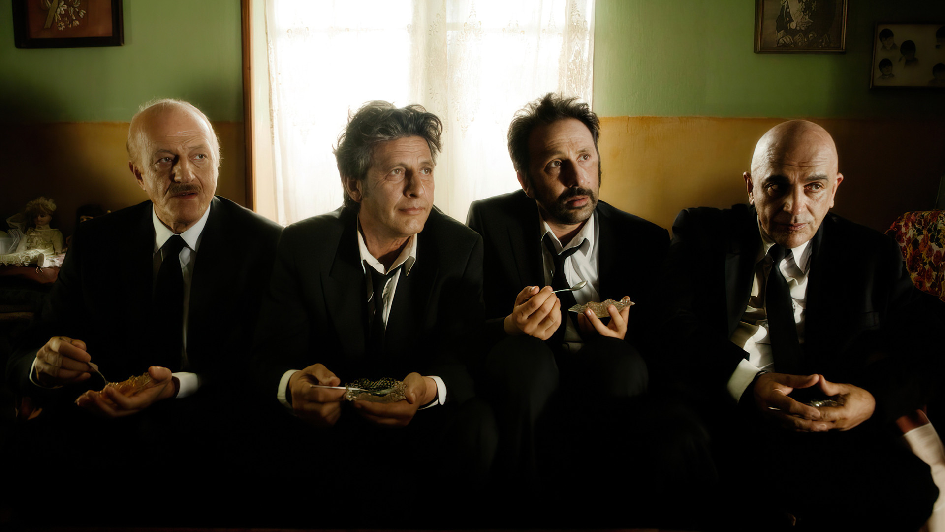 Backdrop for 4 Black Suits