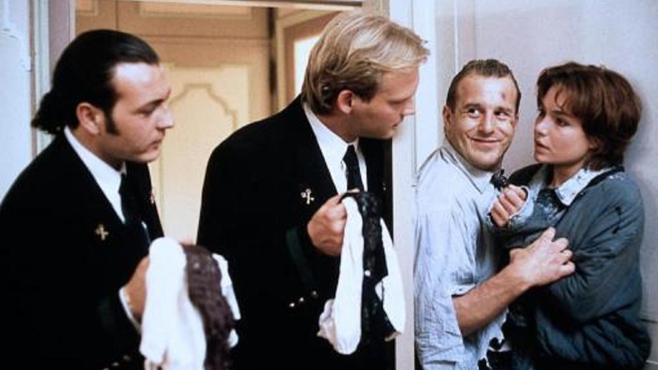 Backdrop for Two Women, Two Men