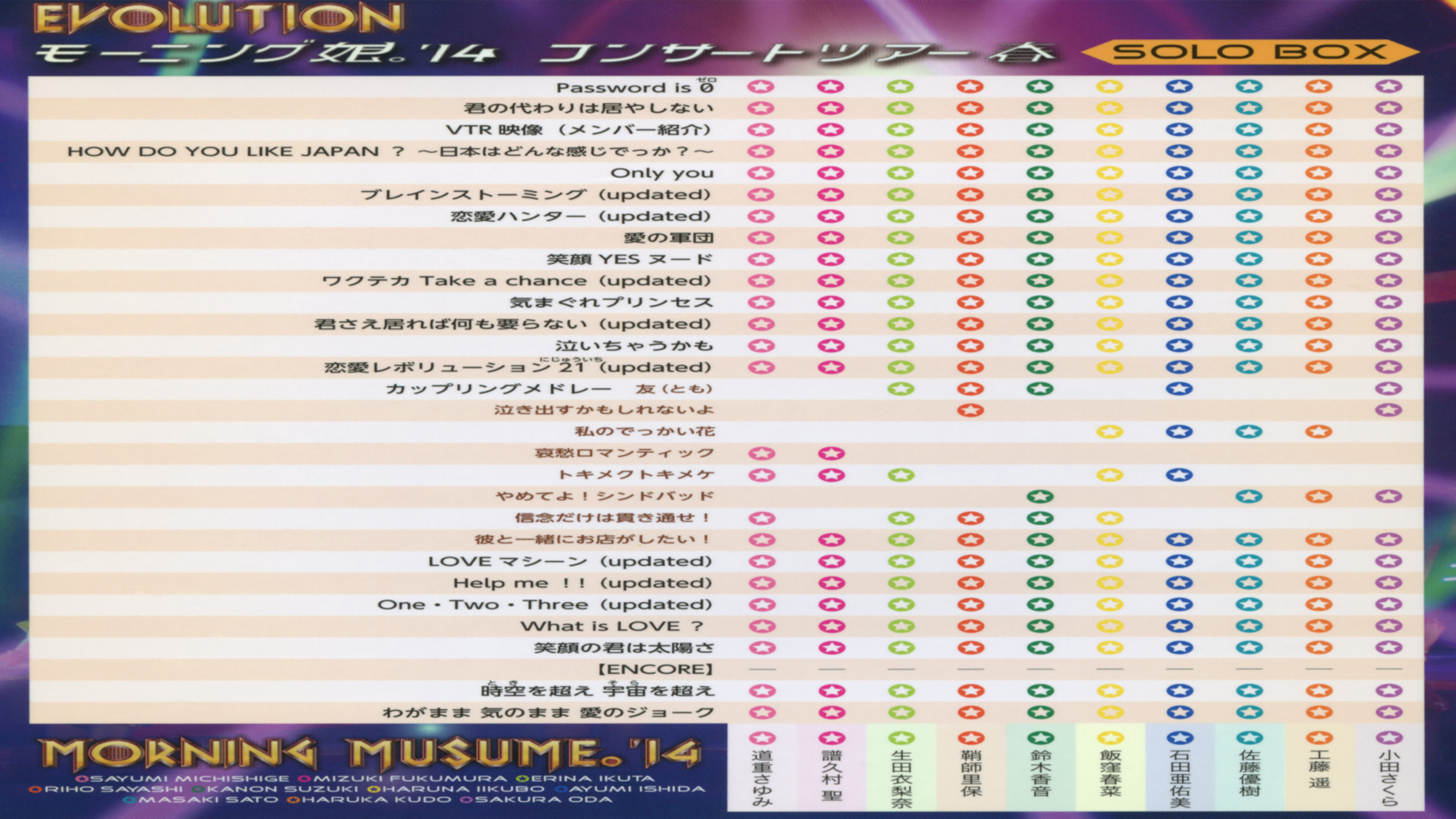 Backdrop for Morning Musume.'14 2014 Spring Solo Michishige Sayumi ~EVOLUTION~