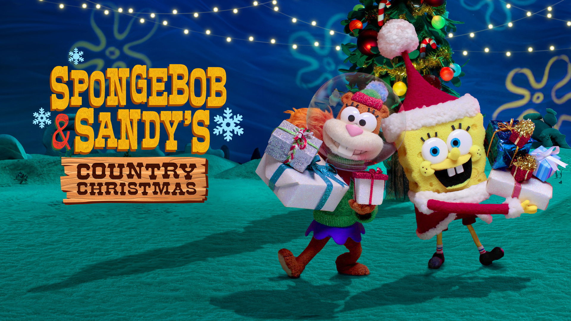 Backdrop for Spongebob and Sandy’s Country Christmas