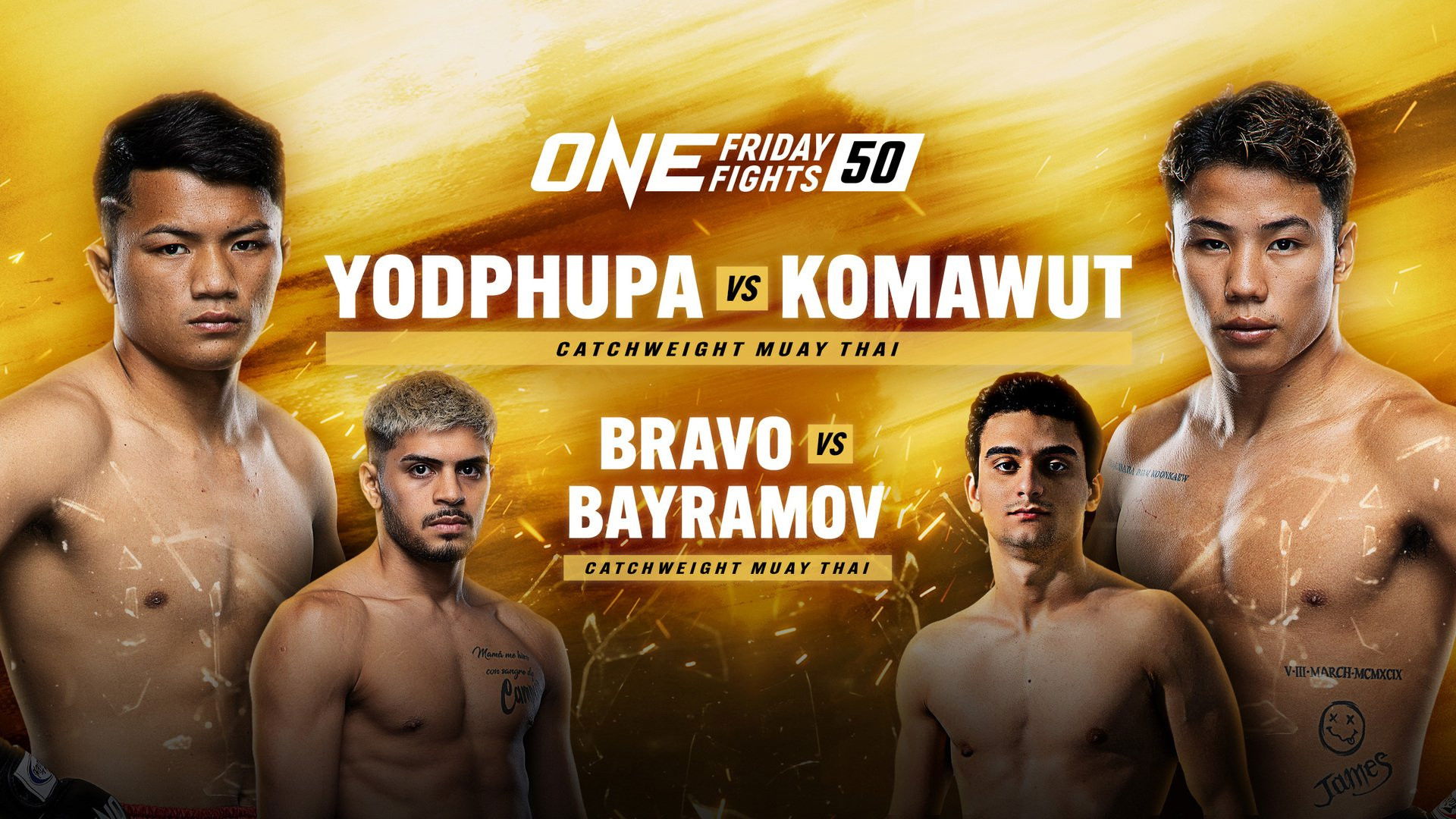Backdrop for ONE Friday Fights 50: Yodphupa vs. Komawut