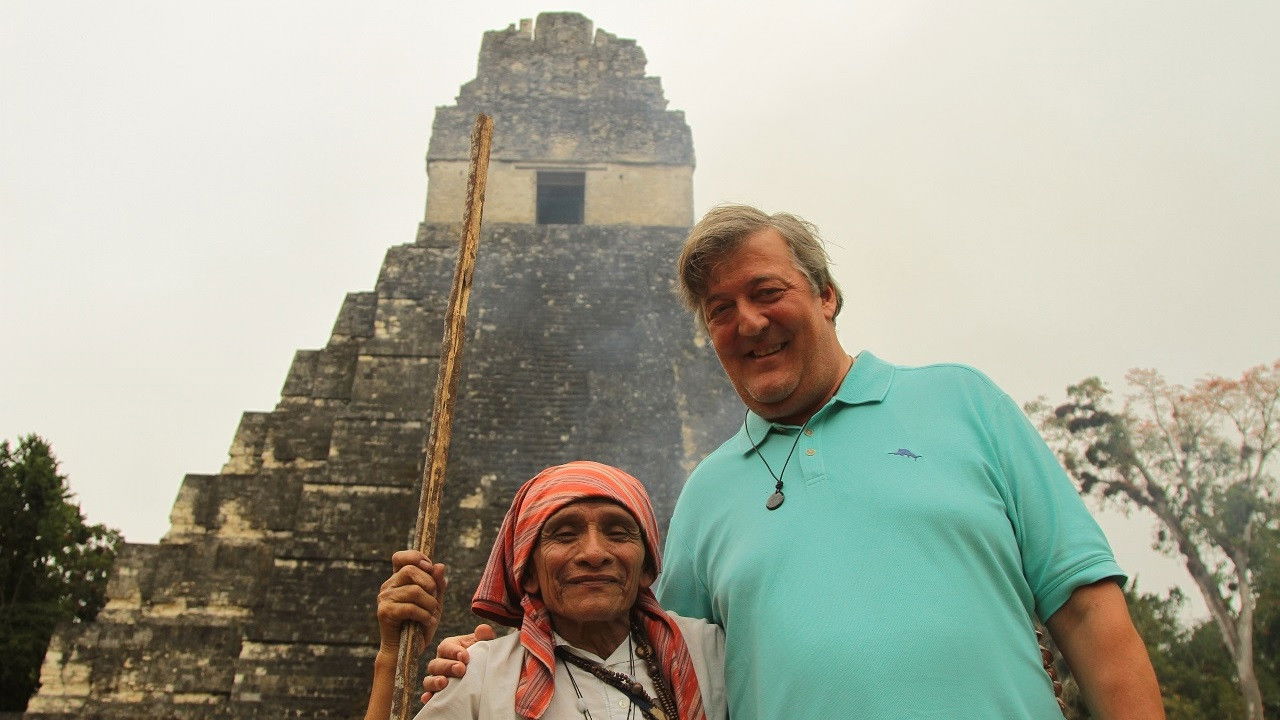 Backdrop for Stephen Fry in Central America