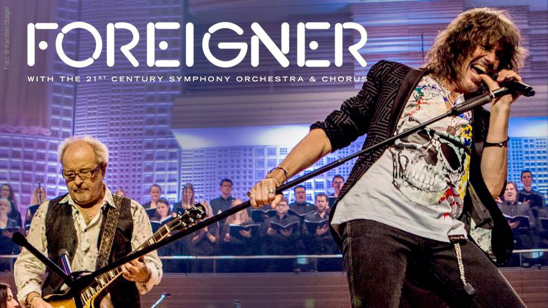 Backdrop for Foreigner with the 21st Century Symphony Orchestra and Chorus