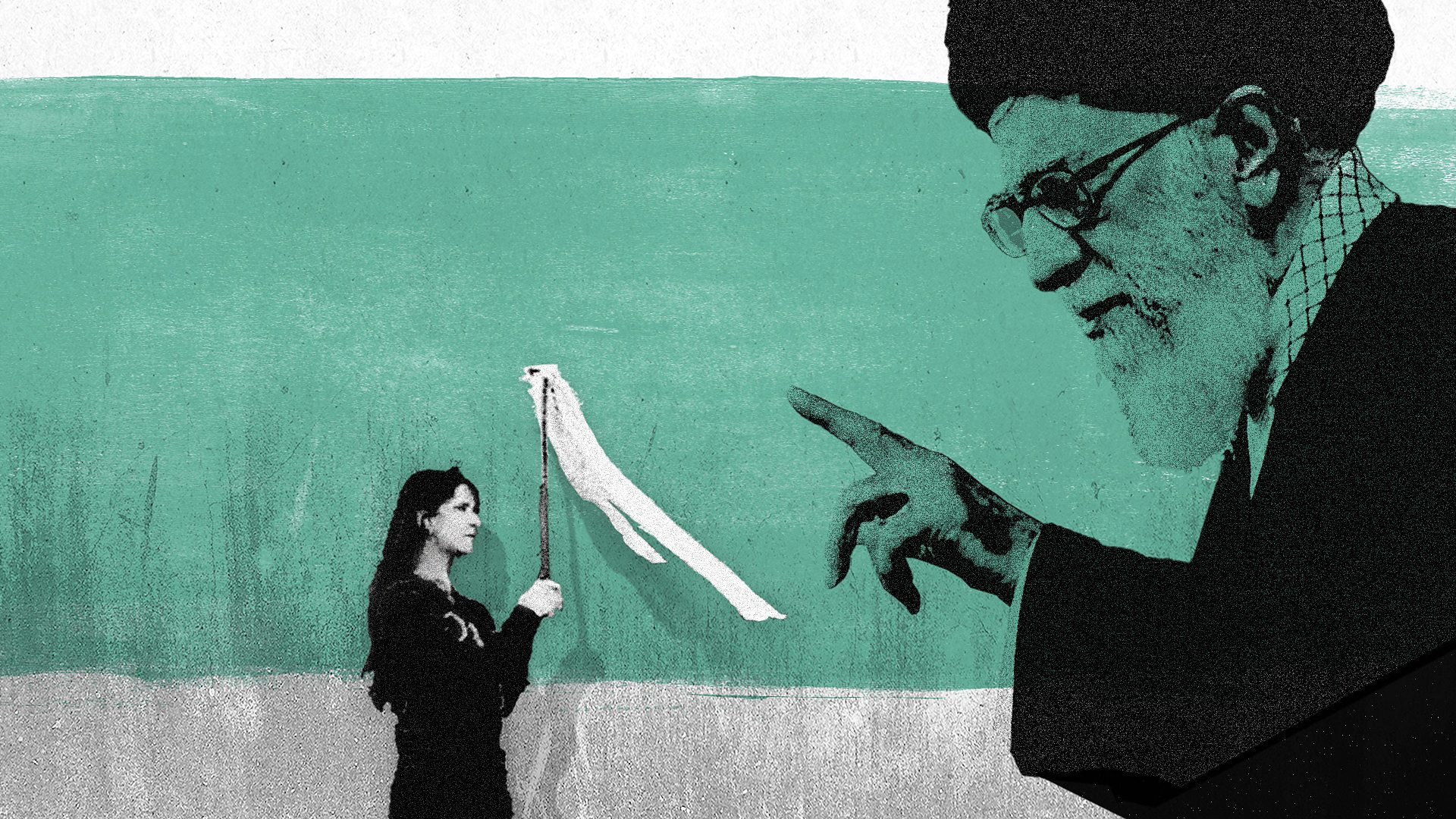 Backdrop for Rage Against the Regime: Iran