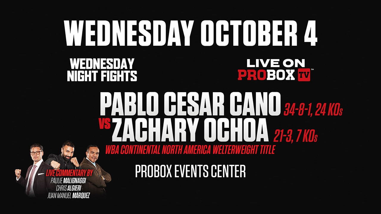 Backdrop for Pablo Cesar Cano vs. Zachary Ochoa