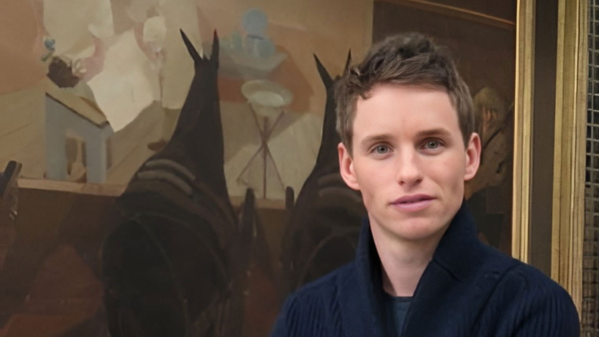 Backdrop for War Art with Eddie Redmayne