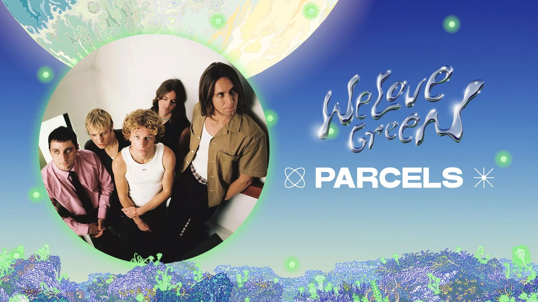 Backdrop for Parcels live at We Love Green 2025