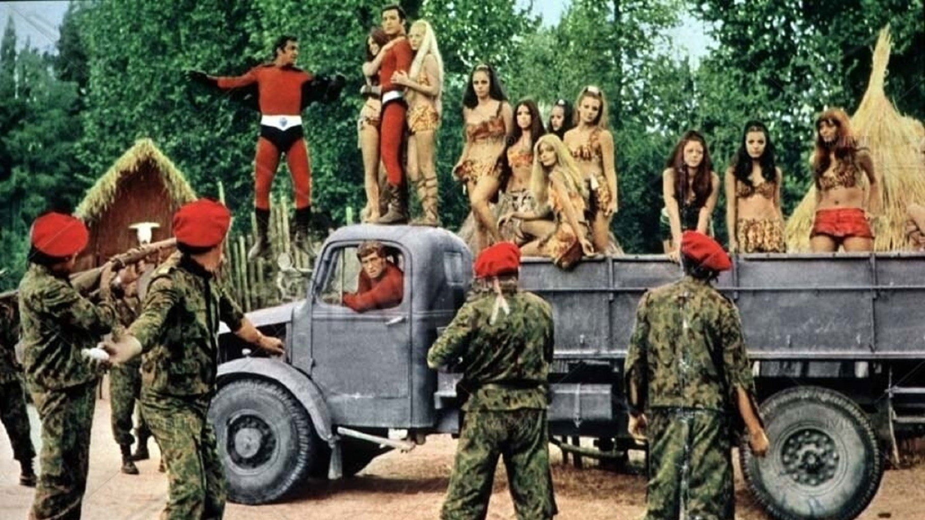 Backdrop for Three Supermen in the Jungle