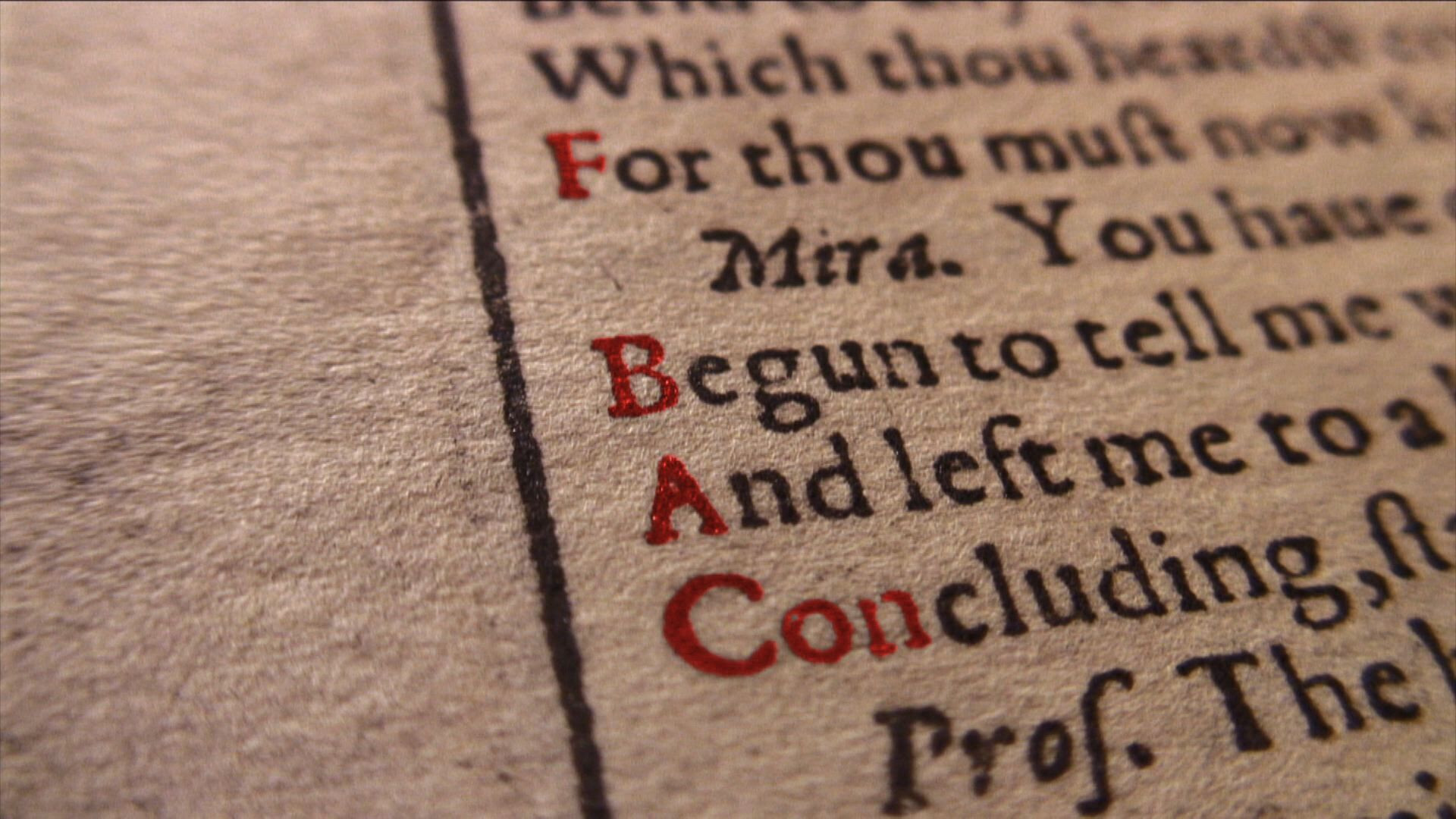 Backdrop for Shakespeare's Hidden Codes