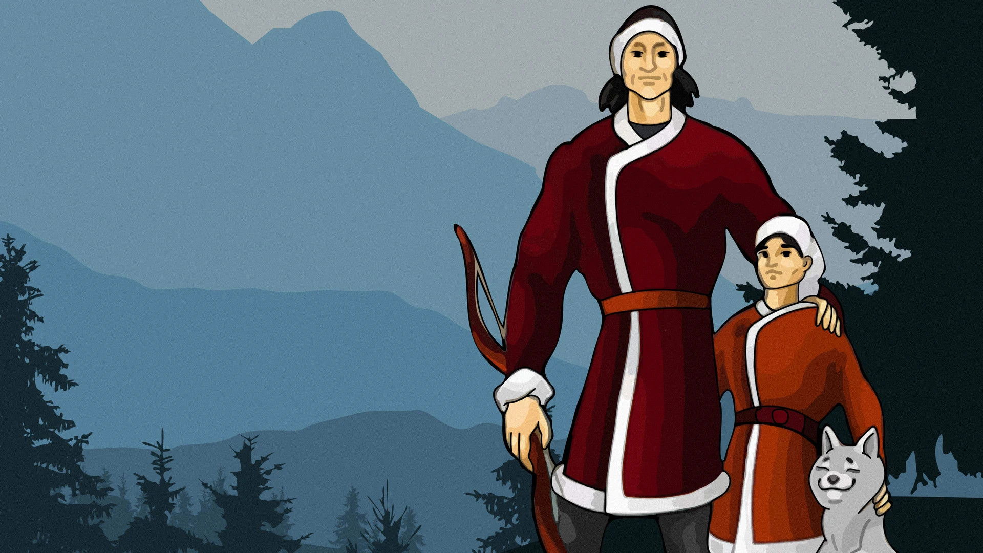 Backdrop for Hunter and His Son