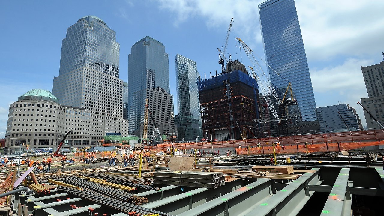 Backdrop for America Rebuilds: A Year at Ground Zero