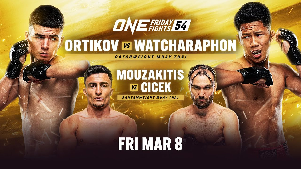 Backdrop for ONE Friday Fights 54: Ortikov vs. Watcharaphon